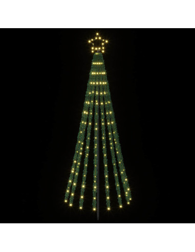 Albero di Natale LED 180 cm 255 LED Bianco caldo Acciaio Nero