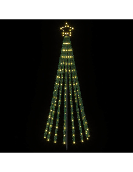 Albero di Natale LED 180 cm 255 LED Bianco caldo Acciaio Nero