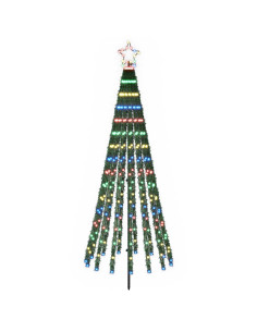 Albero di Natale LED 180 cm 255 LED Multicolore Acciaio Nero 2