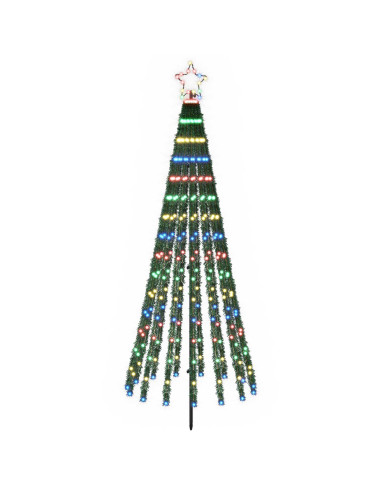 Albero di Natale LED 180 cm 255 LED Multicolore Acciaio Nero