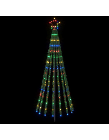 Albero di Natale LED 180 cm 255 LED Multicolore Acciaio Nero