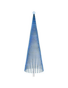 Albero di Natale LED 500 cm 1524 LED Blu Acciaio Nero 2