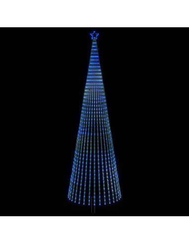 Albero di Natale LED 500 cm 1524 LED Blu Acciaio Nero