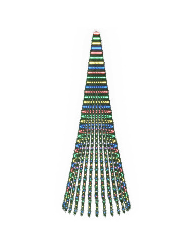Albero di Natale LED 370 cm 1008 LED Multicolore Acciaio Verde