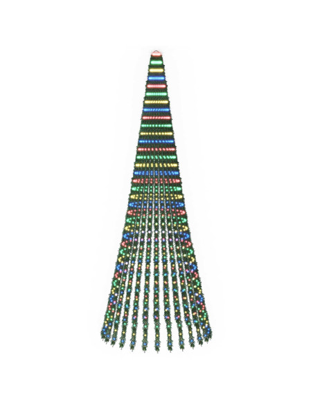 Albero di Natale LED 370 cm 1008 LED Multicolore Acciaio Verde