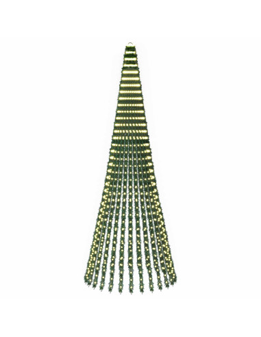 Albero di Natale LED 370 cm 1008 LED Bianco caldo Acciaio Verde