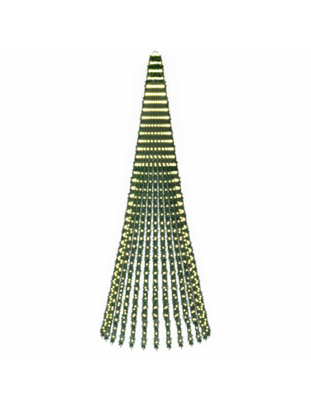 Albero di Natale LED 370 cm 1008 LED Bianco caldo Acciaio Verde