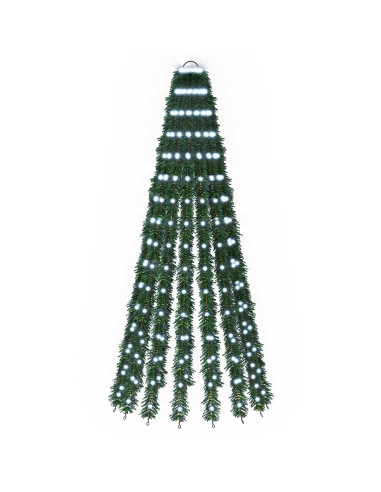 Albero di Natale LED 150 cm 240 LED Bianco freddo Acciaio Verde