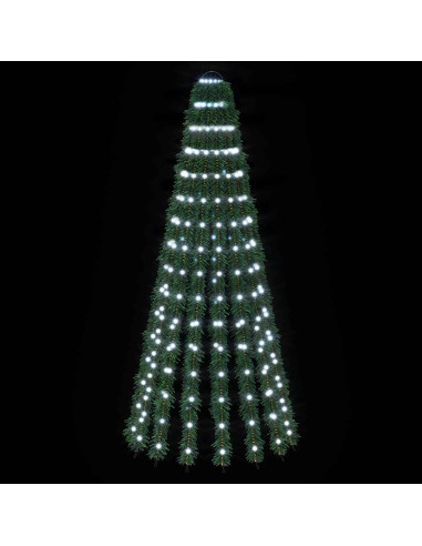 Albero di Natale LED 150 cm 240 LED Bianco freddo Acciaio Verde
