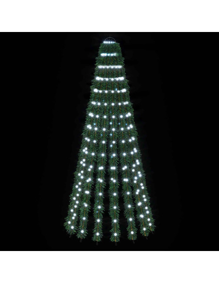 Albero di Natale LED 150 cm 240 LED Bianco freddo Acciaio Verde