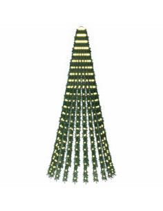 Albero di Natale LED 220 cm 460 LED Bianco caldo Acciaio Verde 2