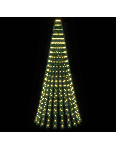 Albero di Natale LED 220 cm 460 LED Bianco caldo Acciaio Verde