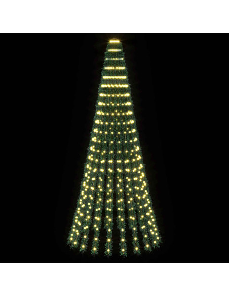 Albero di Natale LED 220 cm 460 LED Bianco caldo Acciaio Verde
