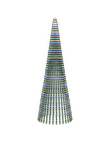 Albero di Natale LED 470 cm 1504 LED Multicolore Acciaio Verde