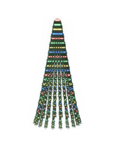 Albero di Natale LED 220 cm 460 LED Multicolore Acciaio Verde 2