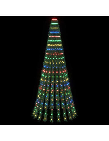 Albero di Natale LED 220 cm 460 LED Multicolore Acciaio Verde