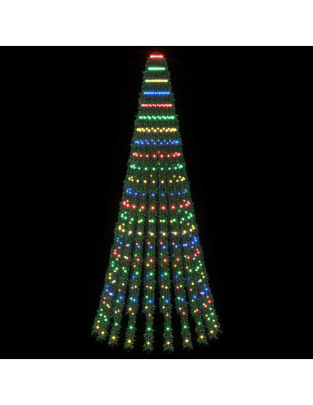 Albero di Natale LED 220 cm 460 LED Multicolore Acciaio Verde
