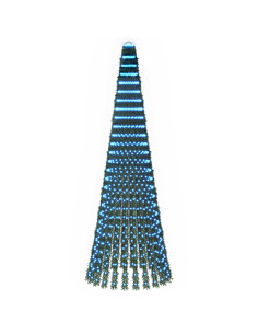 Albero di Natale LED 270 cm 648 LED Blu Acciaio Verde 2