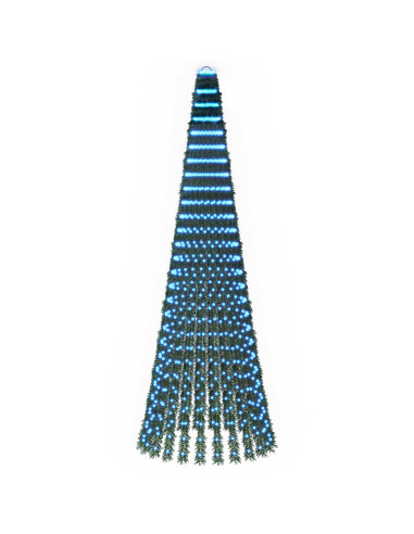 Albero di Natale LED 270 cm 648 LED Blu Acciaio Verde