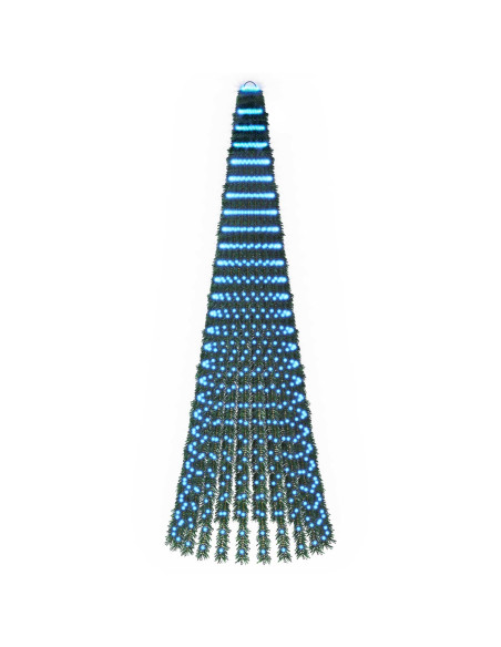 Albero di Natale LED 270 cm 648 LED Blu Acciaio Verde