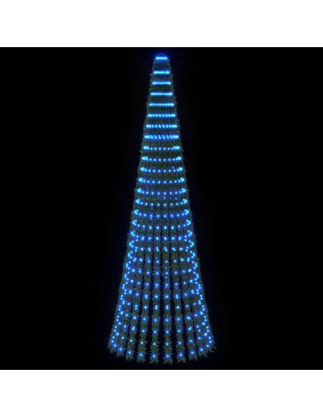 Albero di Natale LED 270 cm 648 LED Blu Acciaio Verde