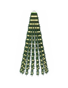 Albero di Natale LED 150 cm 240 LED Bianco caldo Acciaio Verde 2