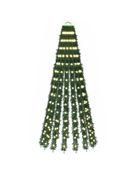 Albero di Natale LED 150 cm 240 LED Bianco caldo Acciaio Verde