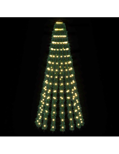Albero di Natale LED 150 cm 240 LED Bianco caldo Acciaio Verde