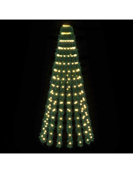 Albero di Natale LED 150 cm 240 LED Bianco caldo Acciaio Verde