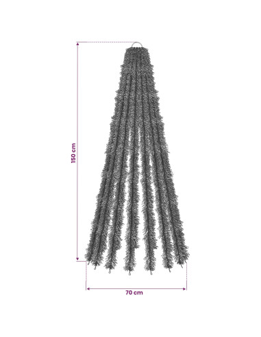 Albero di Natale LED 150 cm 240 LED Bianco caldo Acciaio Verde