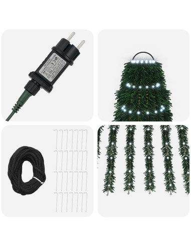 Albero di Natale LED 370 cm 1008 LED Bianco freddo Acciaio