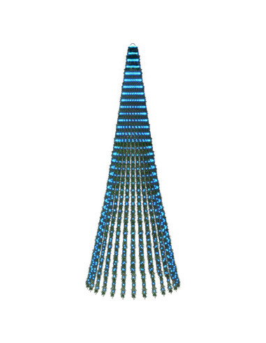 Albero di Natale LED 370 cm 1008 LED Blu Acciaio Verde