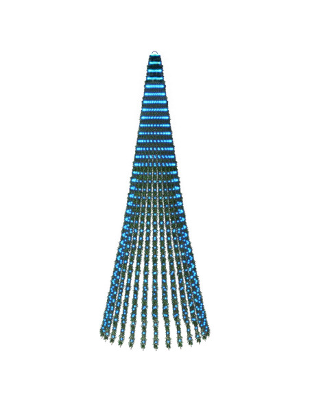 Albero di Natale LED 370 cm 1008 LED Blu Acciaio Verde