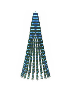 Albero di Natale LED 220 cm 460 LED Blu Acciaio Verde 2