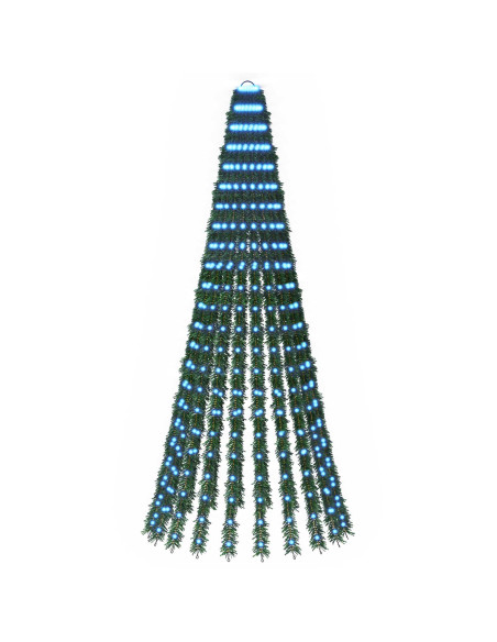 Albero di Natale LED 220 cm 460 LED Blu Acciaio Verde