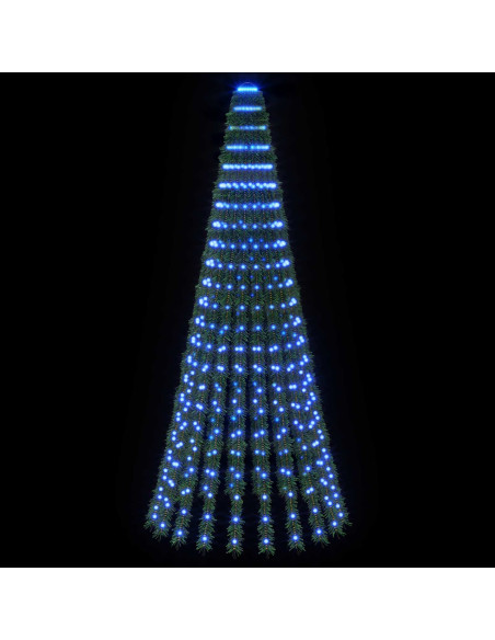Albero di Natale LED 220 cm 460 LED Blu Acciaio Verde
