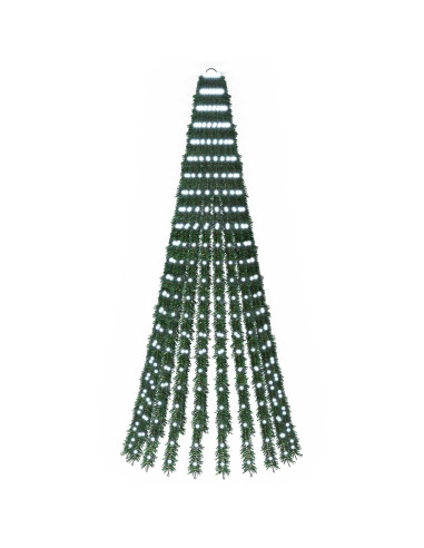 Albero di Natale LED 220 cm 460 LED Bianco freddo Acciaio Verde