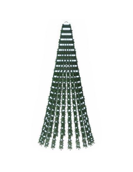 Albero di Natale LED 220 cm 460 LED Bianco freddo Acciaio Verde