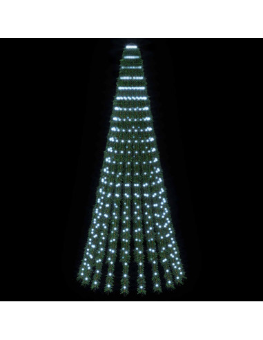 Albero di Natale LED 220 cm 460 LED Bianco freddo Acciaio Verde