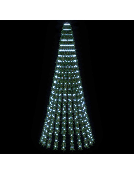 Albero di Natale LED 220 cm 460 LED Bianco freddo Acciaio Verde