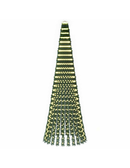 Albero di Natale LED 270 cm 648 LED Bianco caldo Acciaio Verde