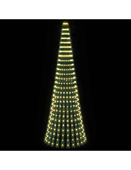 Albero di Natale LED 270 cm 648 LED Bianco caldo Acciaio Verde