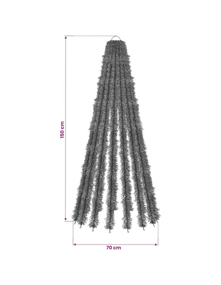 Albero di Natale LED 150 cm 240 LED Multicolore Acciaio Verde