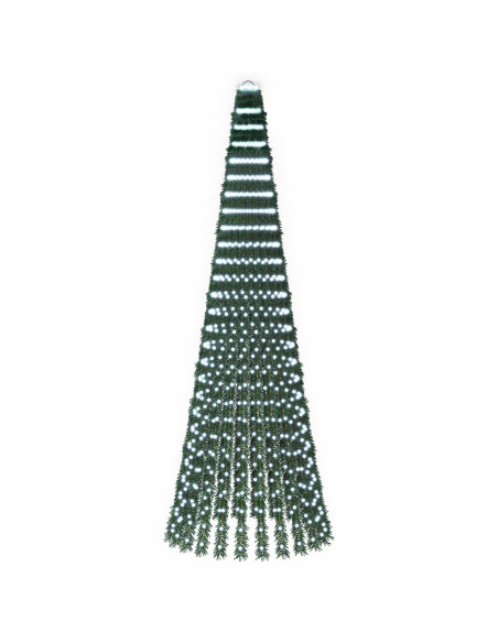 Albero di Natale LED 270 cm 648 LED Bianco freddo Acciaio Verde