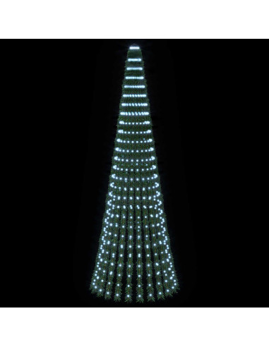 Albero di Natale LED 270 cm 648 LED Bianco freddo Acciaio Verde