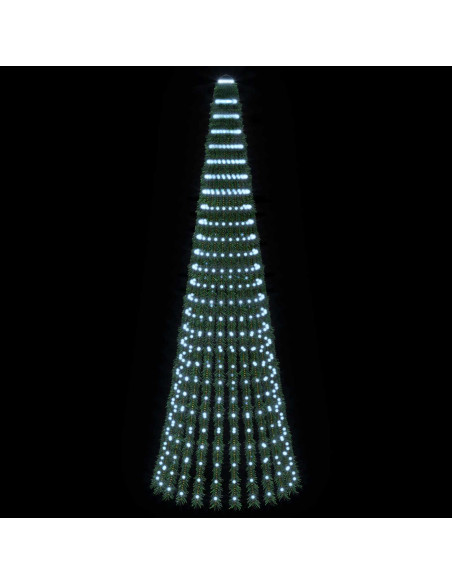 Albero di Natale LED 270 cm 648 LED Bianco freddo Acciaio Verde