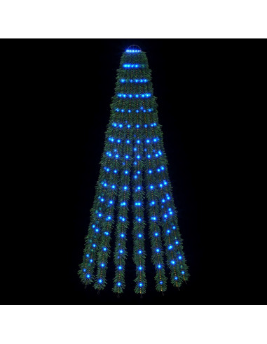Albero di Natale LED 150 cm 240 LED Blu Acciaio Verde