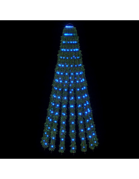 Albero di Natale LED 150 cm 240 LED Blu Acciaio Verde