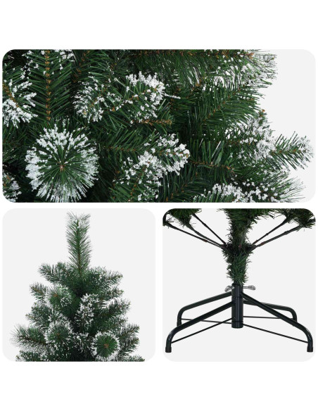 Albero di Natale artificiale 210 cm PVC e Metallo Verde