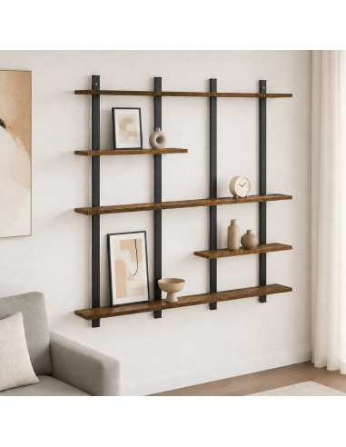 Scaffale da parete Rovere Fumo 102 x 13.5 x 102.5 cm